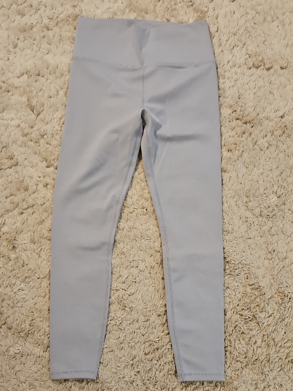 Vuori Light Gray Ribbed High-Waist Leggings